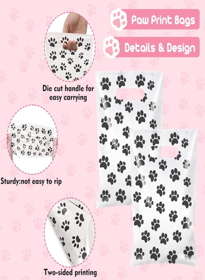 FLATRI 100 Pcs Paw Print Bags, Paw Print Dog Birthday Treat Bags Dog Treat Bag for Party Supplies, Waterproof Cute Paw Gift Bag - Image 3